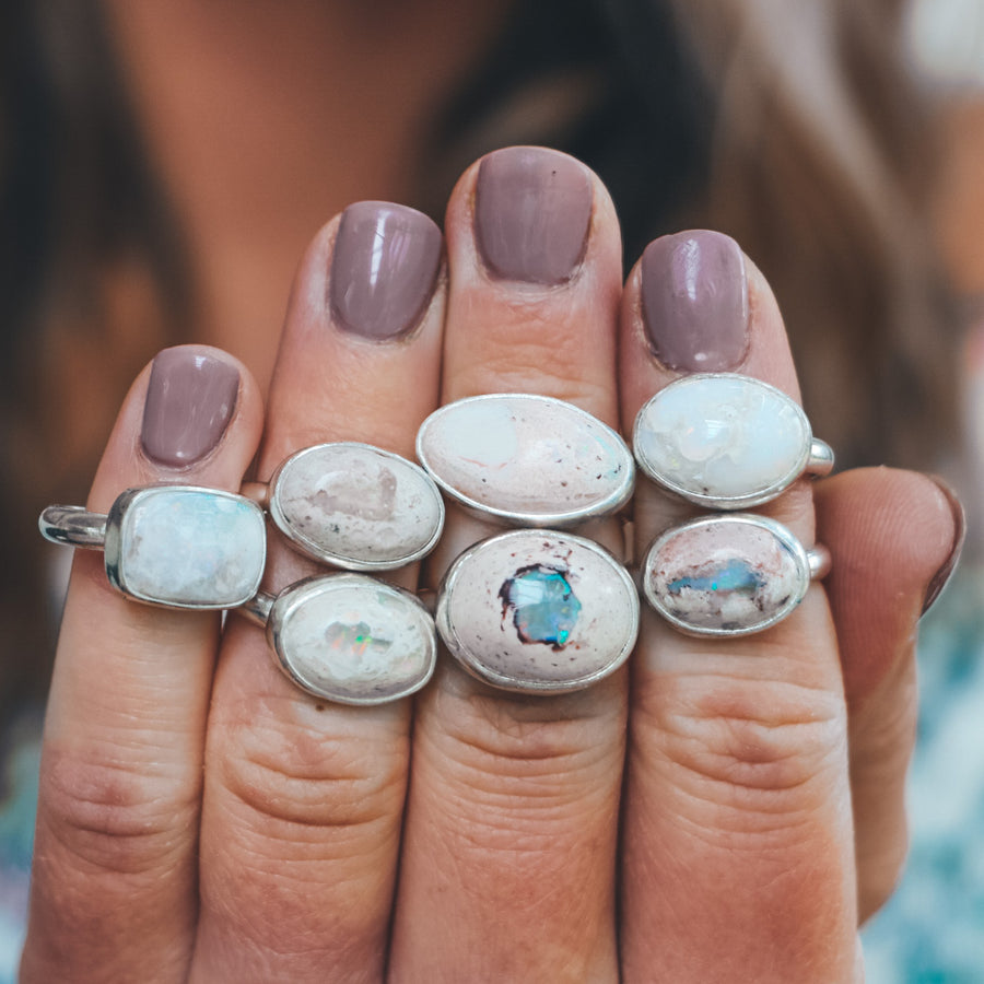 Mexican Opal Latitude Ring #11 - Size 7.5