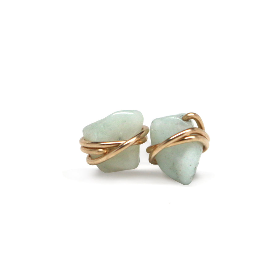 Amazonite Nugget Studs