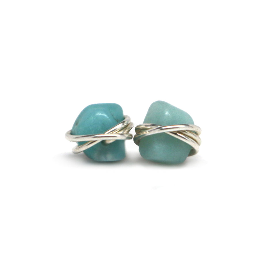 Amazonite Nugget Studs