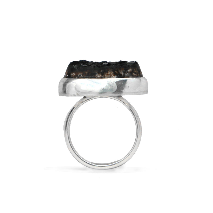 Rough Andradite Garnet Latitude Ring - Size 8.5