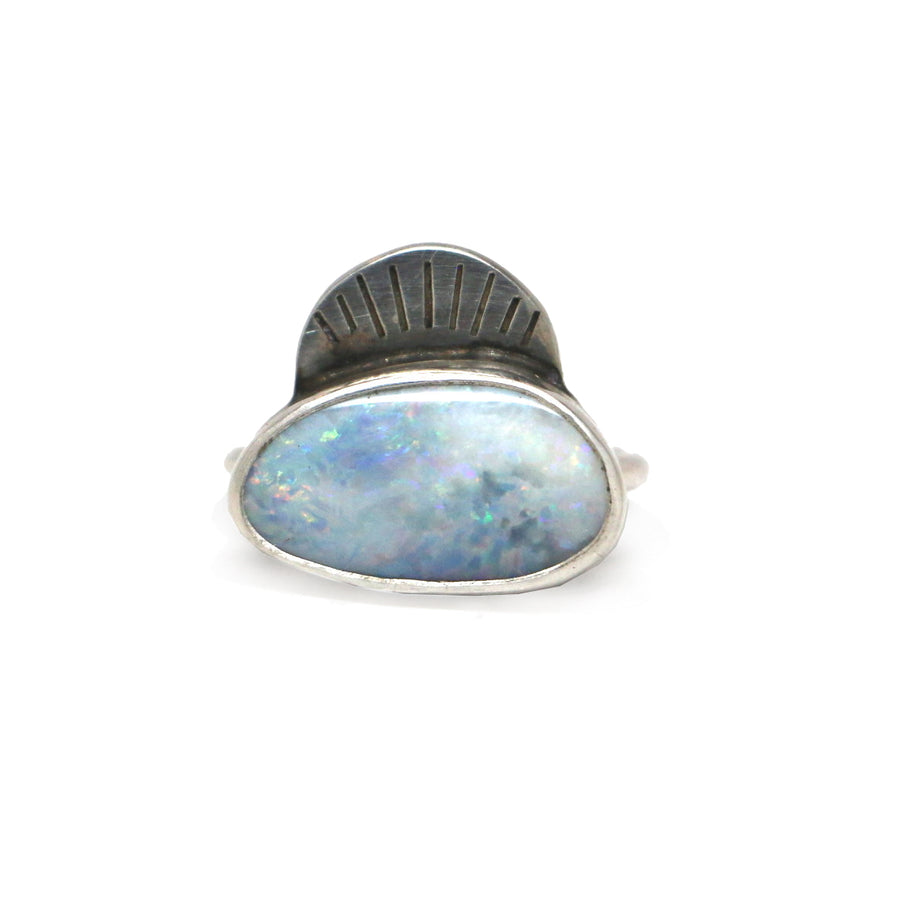 Australian Opal Fan Ring #2 - Size 6.5