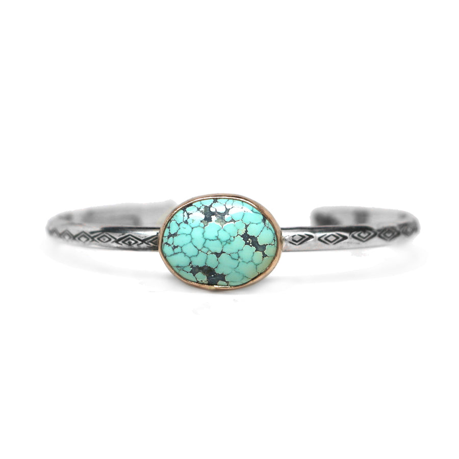 Blue Moon Turquoise Cuff #3 - Mixed Metals