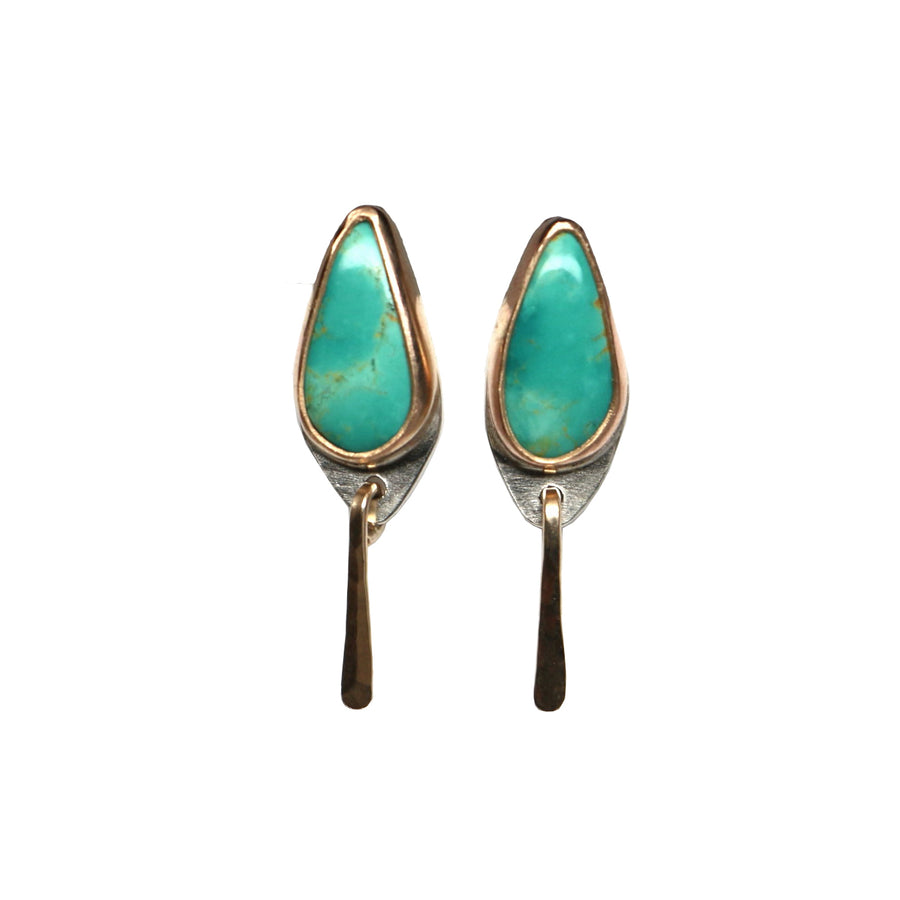 Baby Fringe Studs - Patagonia Turquoise, Mixed Metals