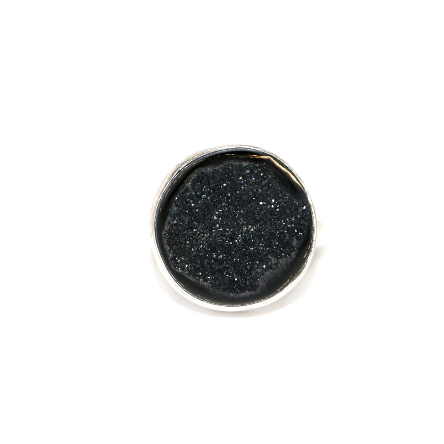 Black Druzy Ring #5 - Size 8.5