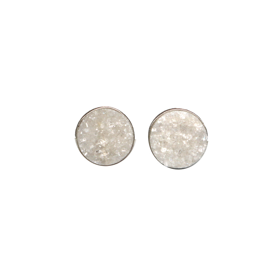 Druzy Studs - White, 10mm