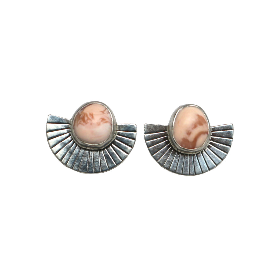 Fire Opal Fan Studs