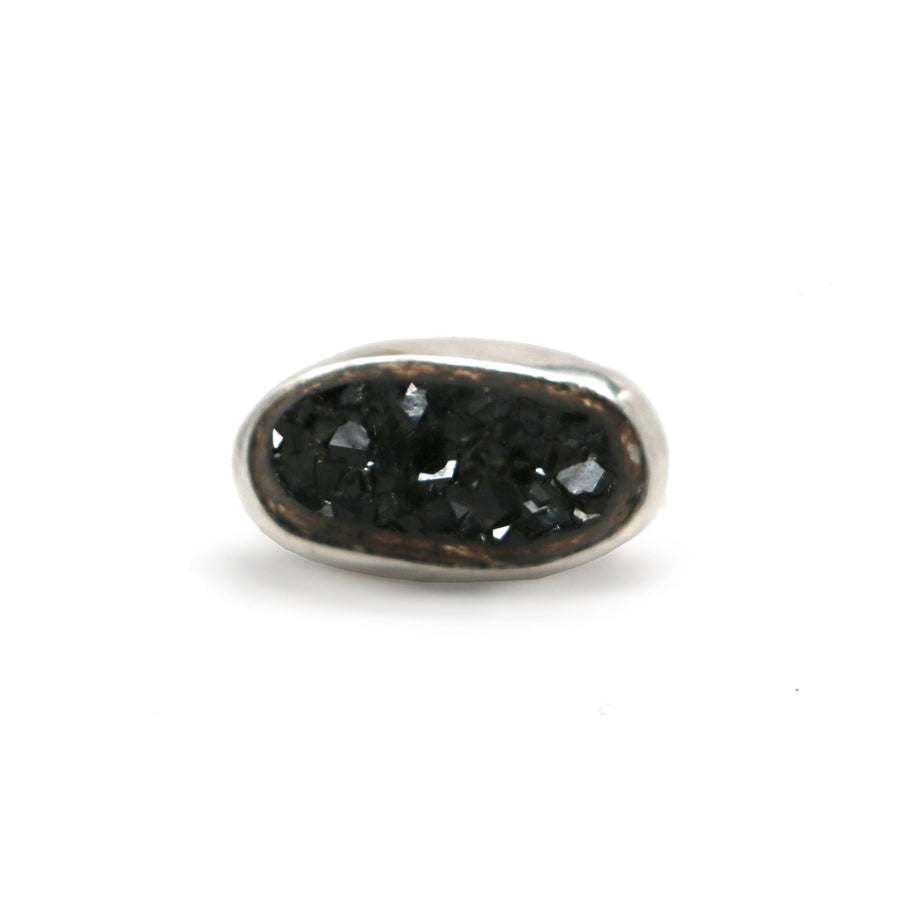 Rough Andradite Garnet Latitude Ring - Size 8.5