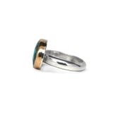 Hubei Turquoise Latitude Ring #2 - Size 7.5, Mixed Metals