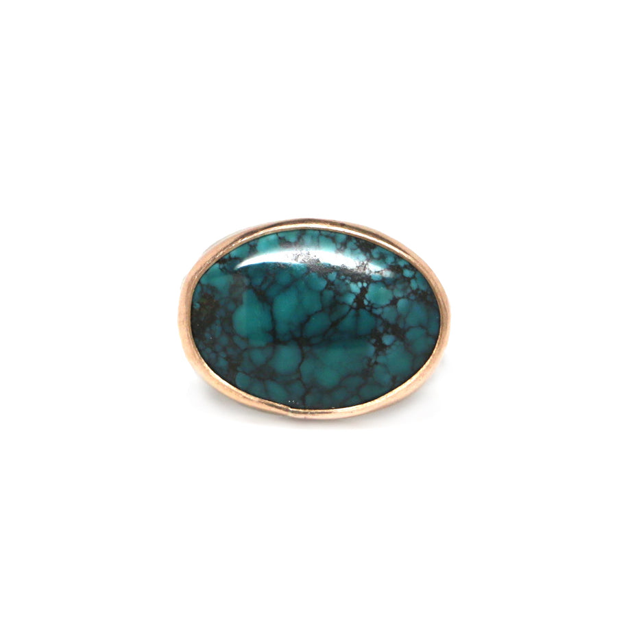 Hubei Turquoise Latitude Ring #3 - Size 6.5, Mixed Metals