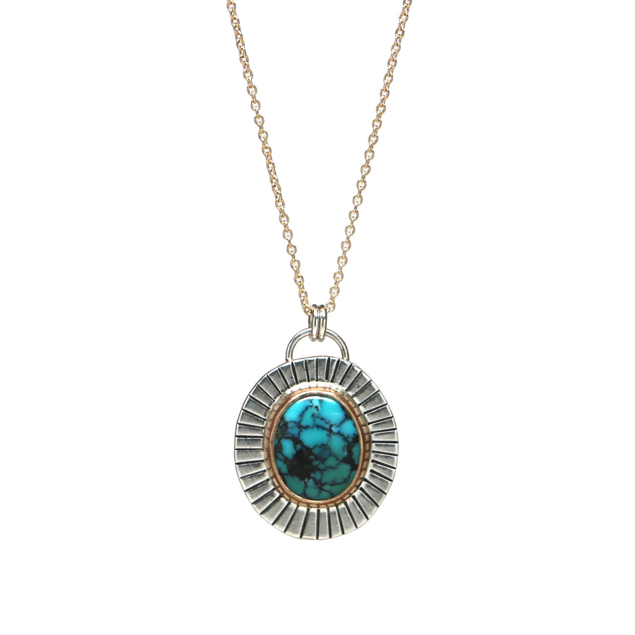 Hubei Turquoise Necklace #1 - Mixed Metals