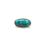 Kingman Turquoise Latitude Ring #2 - Size 5.75, Mixed Metals