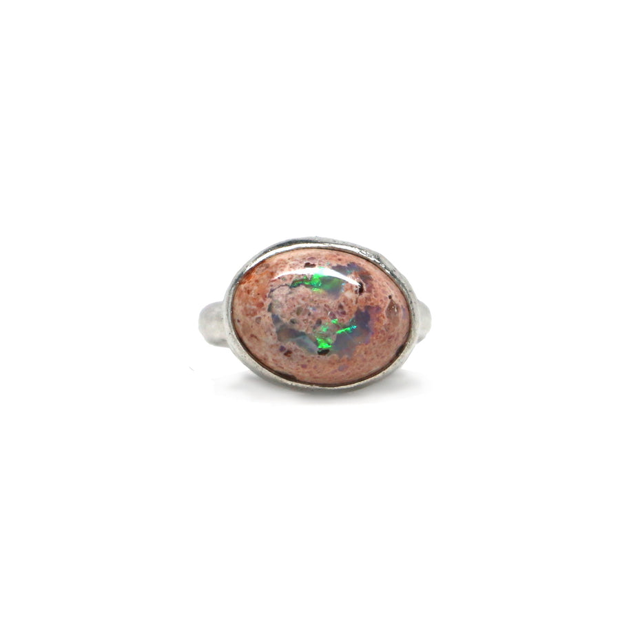 Mexican Opal Latitude Ring #4 - Size 5