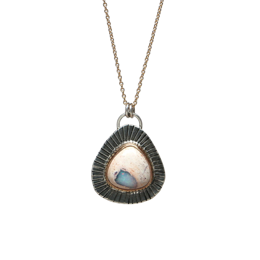 Mexican Opal Necklace #5 - Mixed Metals