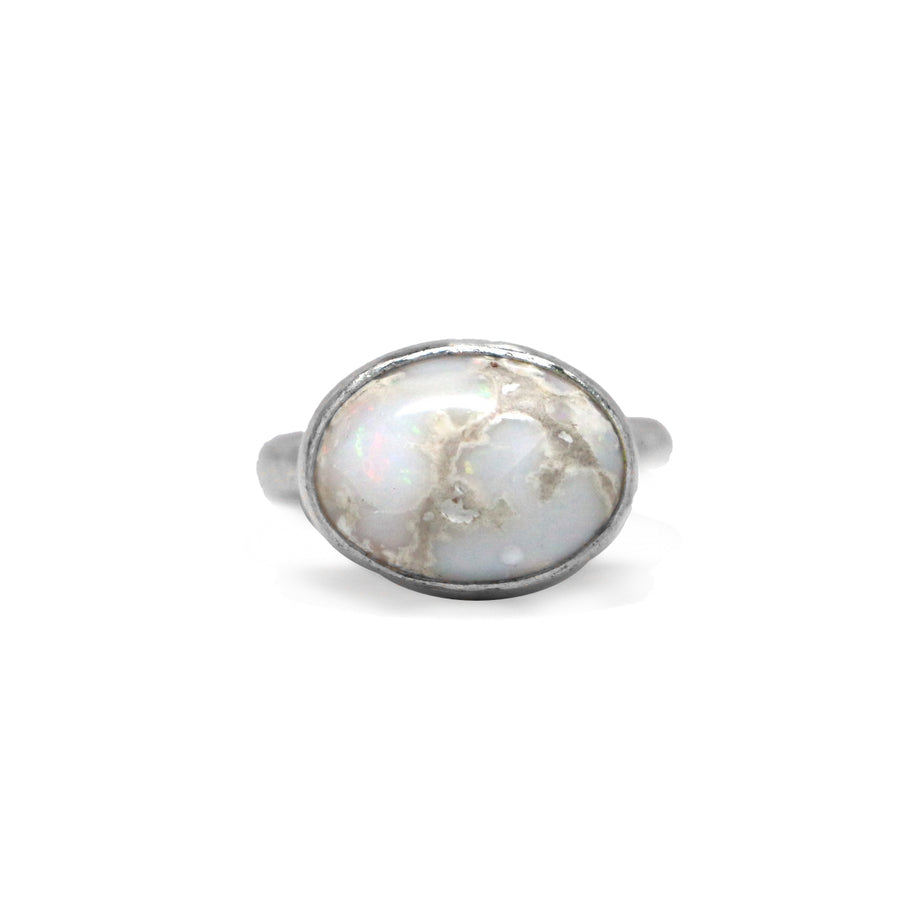 Mexican Opal Latitude Ring #10 - Size 6.75