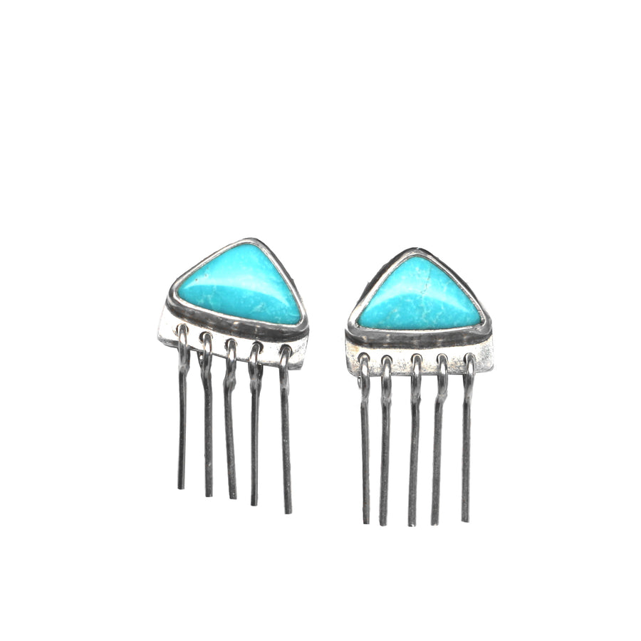 Baby Fringe Studs - Mexican Turquoise