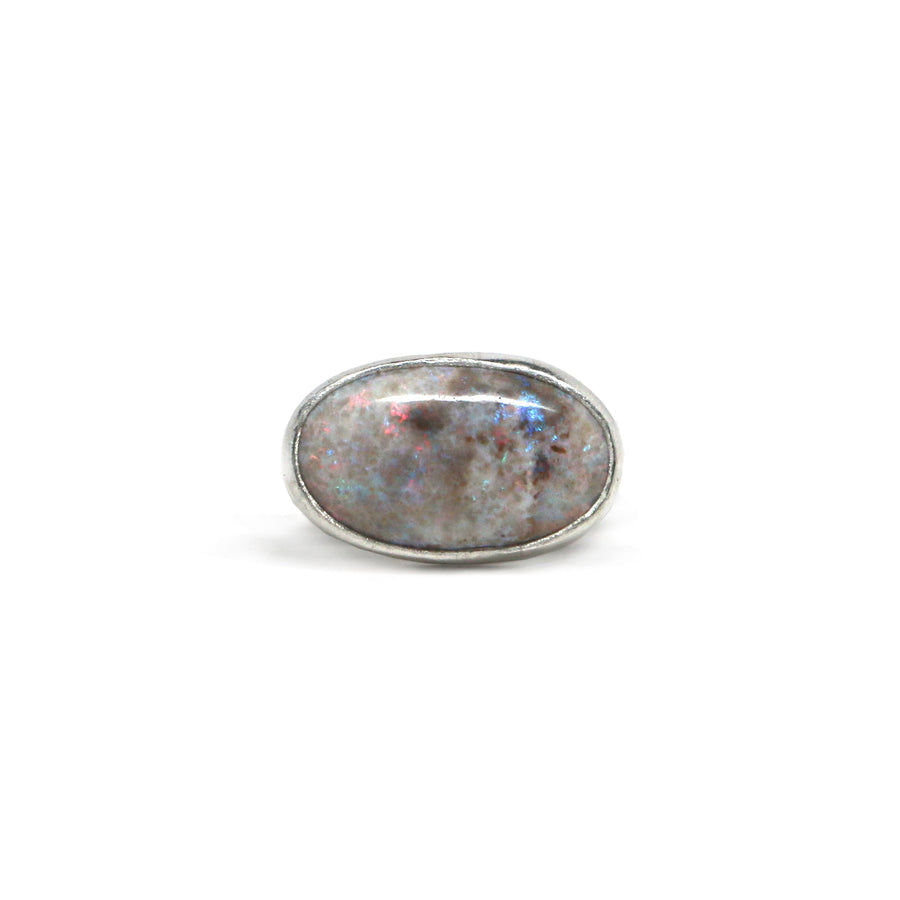 Australian Opal Latitude Ring #2 - Size 5.5
