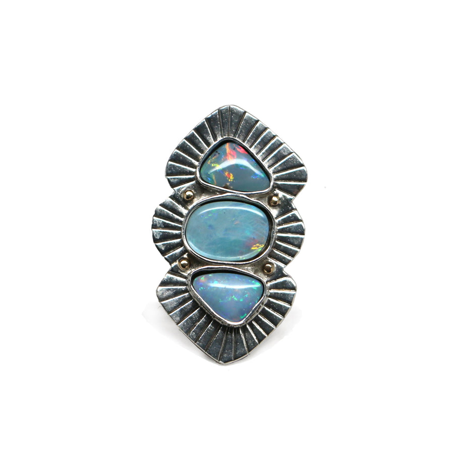 Australian Opal Three Sisters Ring - Made to Finish