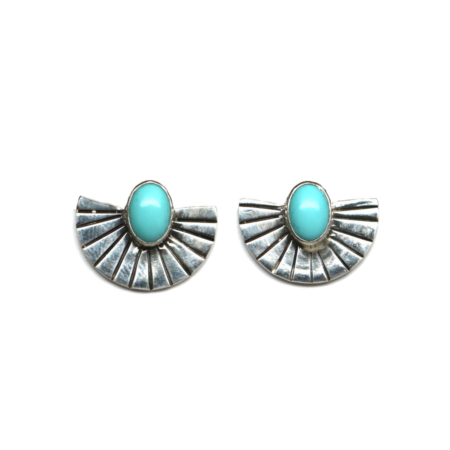 Mini Fan Studs - Turquoise #2