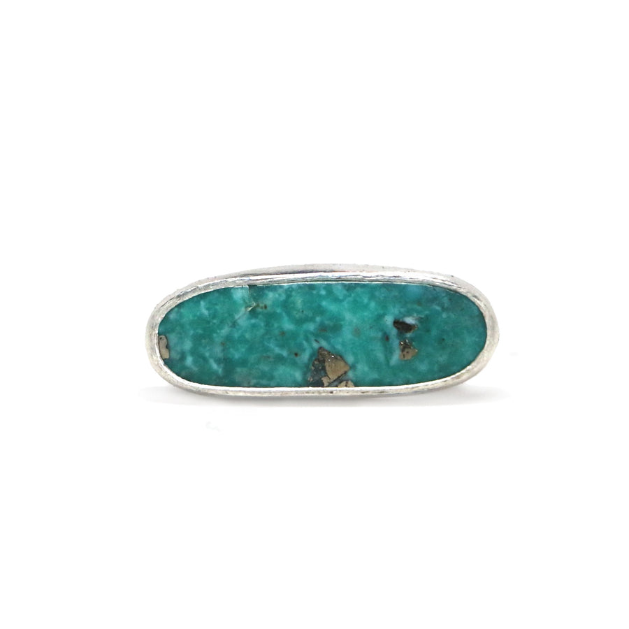 Kingman Turquoise Latitude Ring #8 - Size 6.75