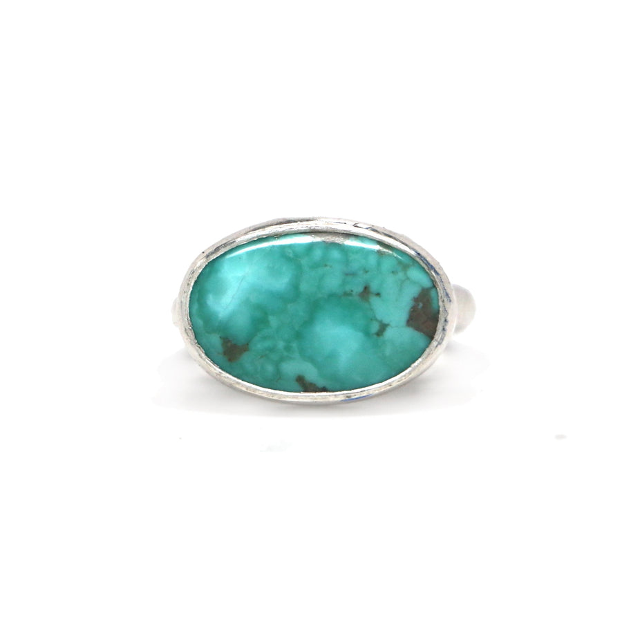Kingman Turquoise Latitude Ring #5 - Size 8.5